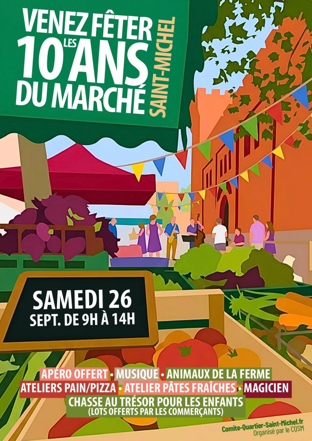 Affiche — Les 10 ans du marché Saint-Michel